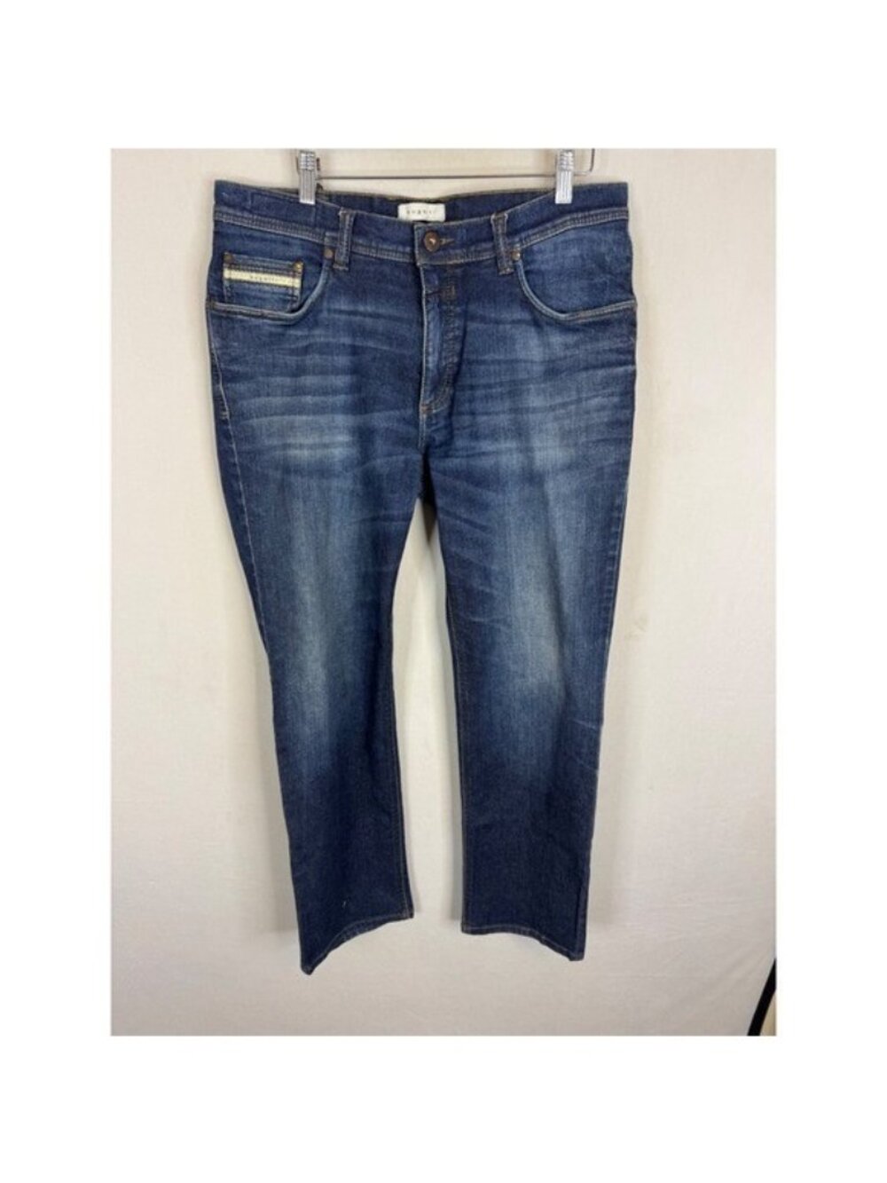 Bugatti Modern Fit Straight Leg Jeans Dark Wash Berto Italian Denim 34x30